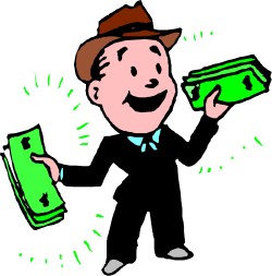 Money Holding Man in a Hat - Dynamic Clipart for Financial Themes