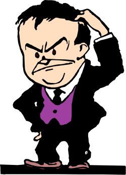 Purple Bow Tie Man Clipart Against Black Background