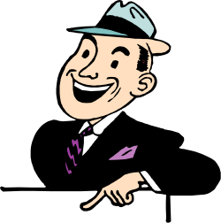 Smiling Man in Hat and Tie Clipart for Engaging Designs