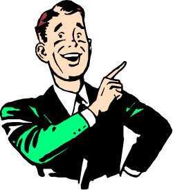 Businessman Pointing Gesture Clipart for Professional Use