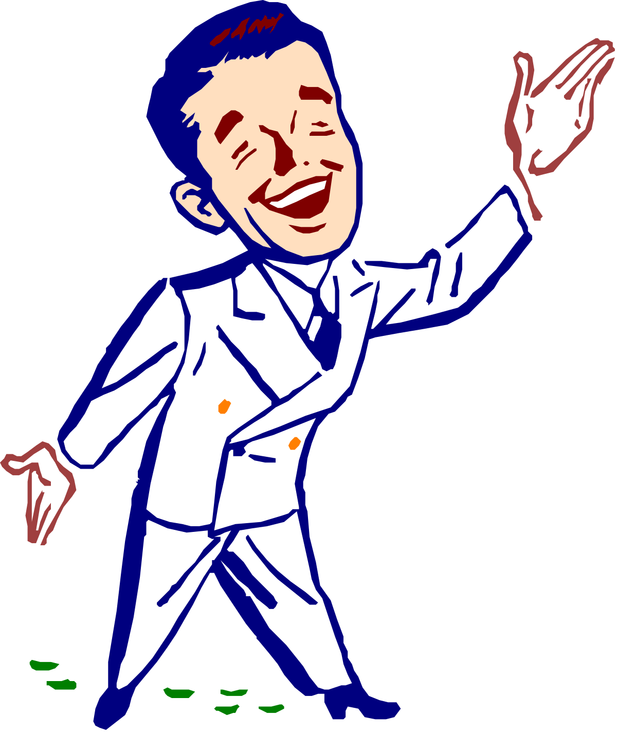 Waving Man in Suit and Tie - Perfect Clipart for Professional Themes