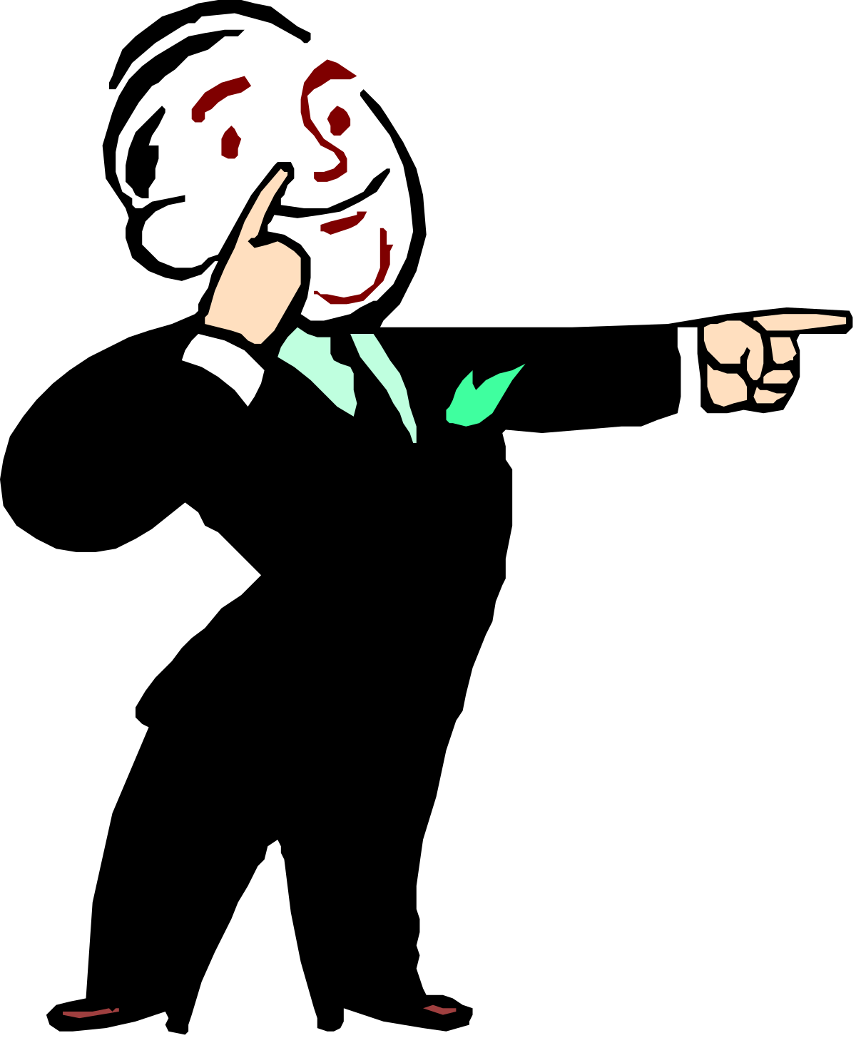Businessman in Suit Pointing - Professional Clipart Illustration