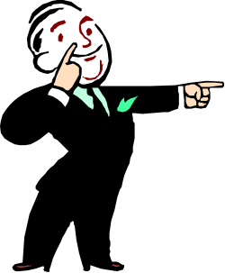 Businessman in Suit Pointing - Professional Clipart Illustration