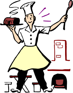 Chef Cooking Clipart - Woman in Chef Uniform Preparing Delicious Meals