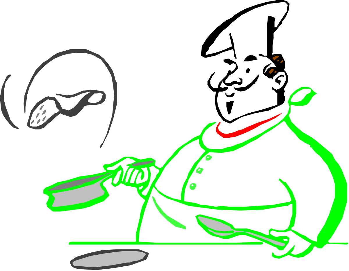 a cartoon character is cutting a knife clip art png transparent Cartoon Character Cutting with Knife Clipart