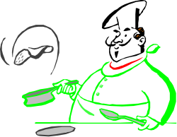 Cartoon Character Cutting with Knife Clipart