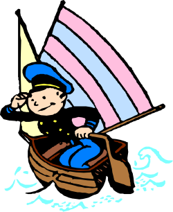 Cartoon Man in Boat Clipart - Fun and Whimsical Scene