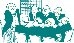 Group of People Sitting Around a Table Clipart for Dynamic Scenes