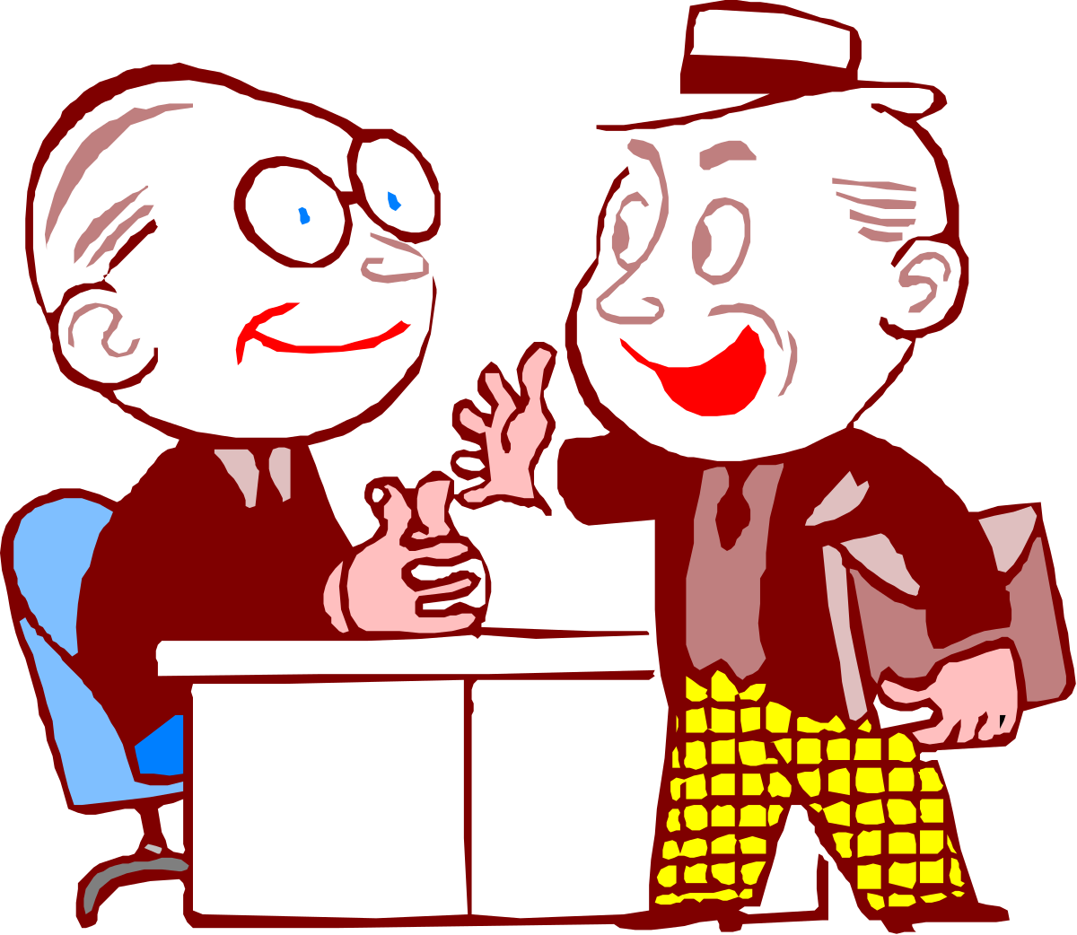 Laptop Interaction: Two People Collaborating at a Table Clipart