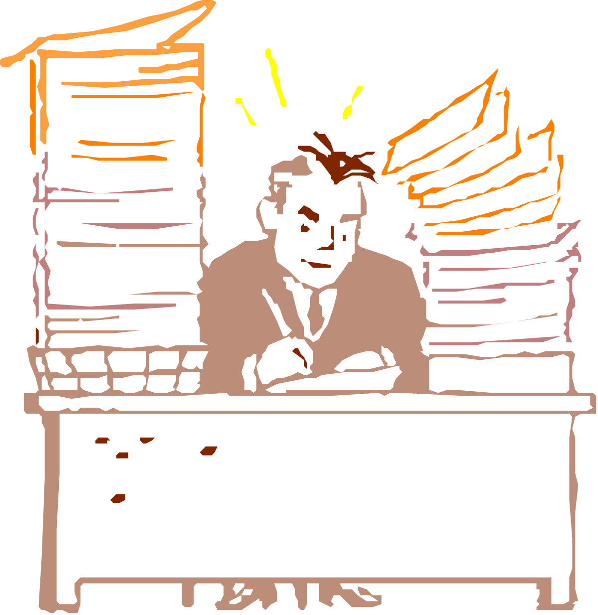 Laptop Clipart: Man Sitting at Desk for Professional Use