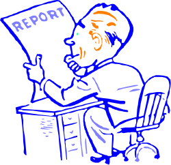 Man Sitting at Desk with Paper - Professional Clipart for Your Projects