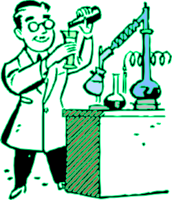 Cartoon Scientist Holding Beaker Clipart