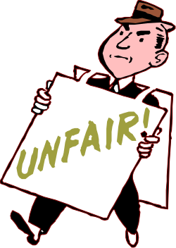 Unfair Clipart: Man Holding a Protest Sign