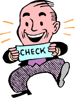Check Clipart: Man Holding Sign for Your Creative Projects