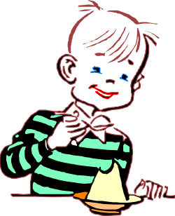 Boy with Plate of Food: Whimsical Clipart for Fun Designs