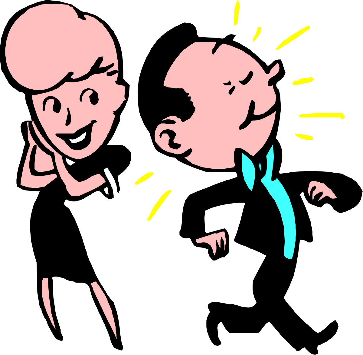 Laughing Couple Clipart - Joyful Man and Woman Together
