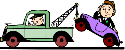 Cartoon Car with Man and Woman in Back - Fun and Playful Clipart