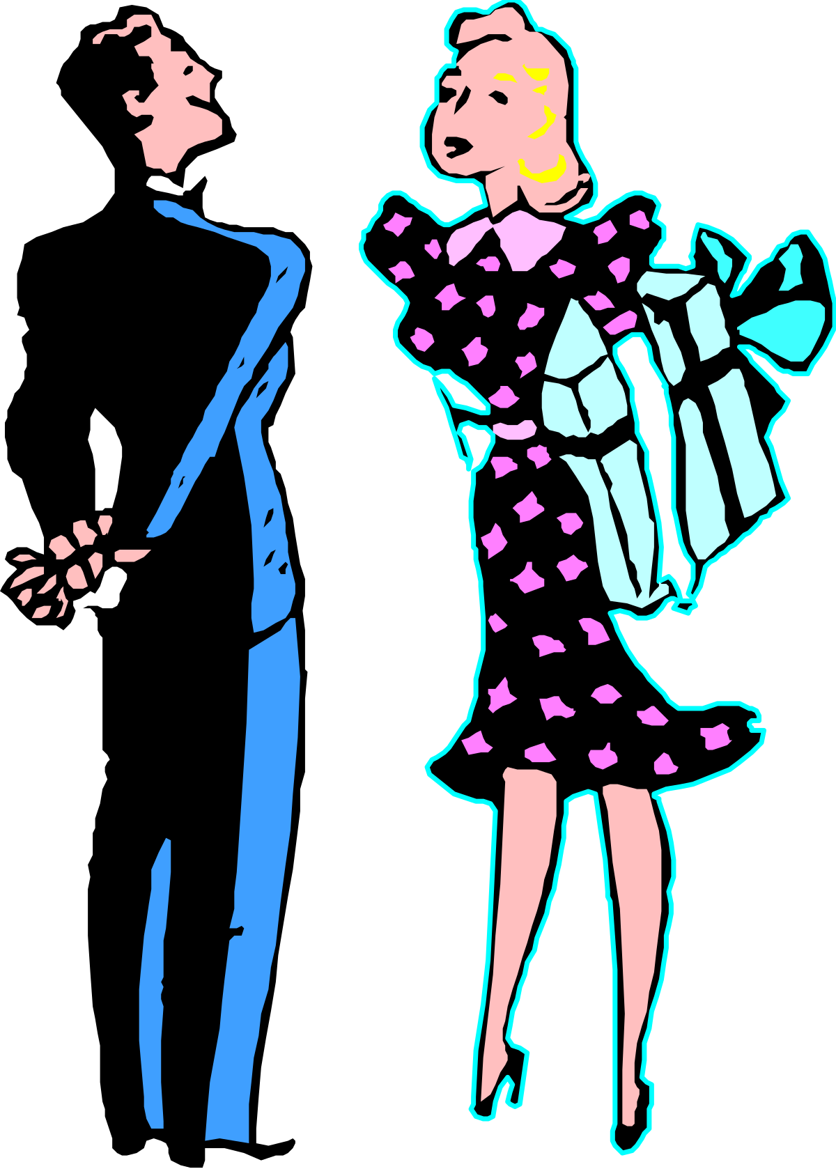 Man and Woman Standing Together Clipart for Diverse Uses