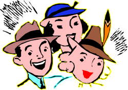 Hats and Friendship: Three Men Clipart Scene