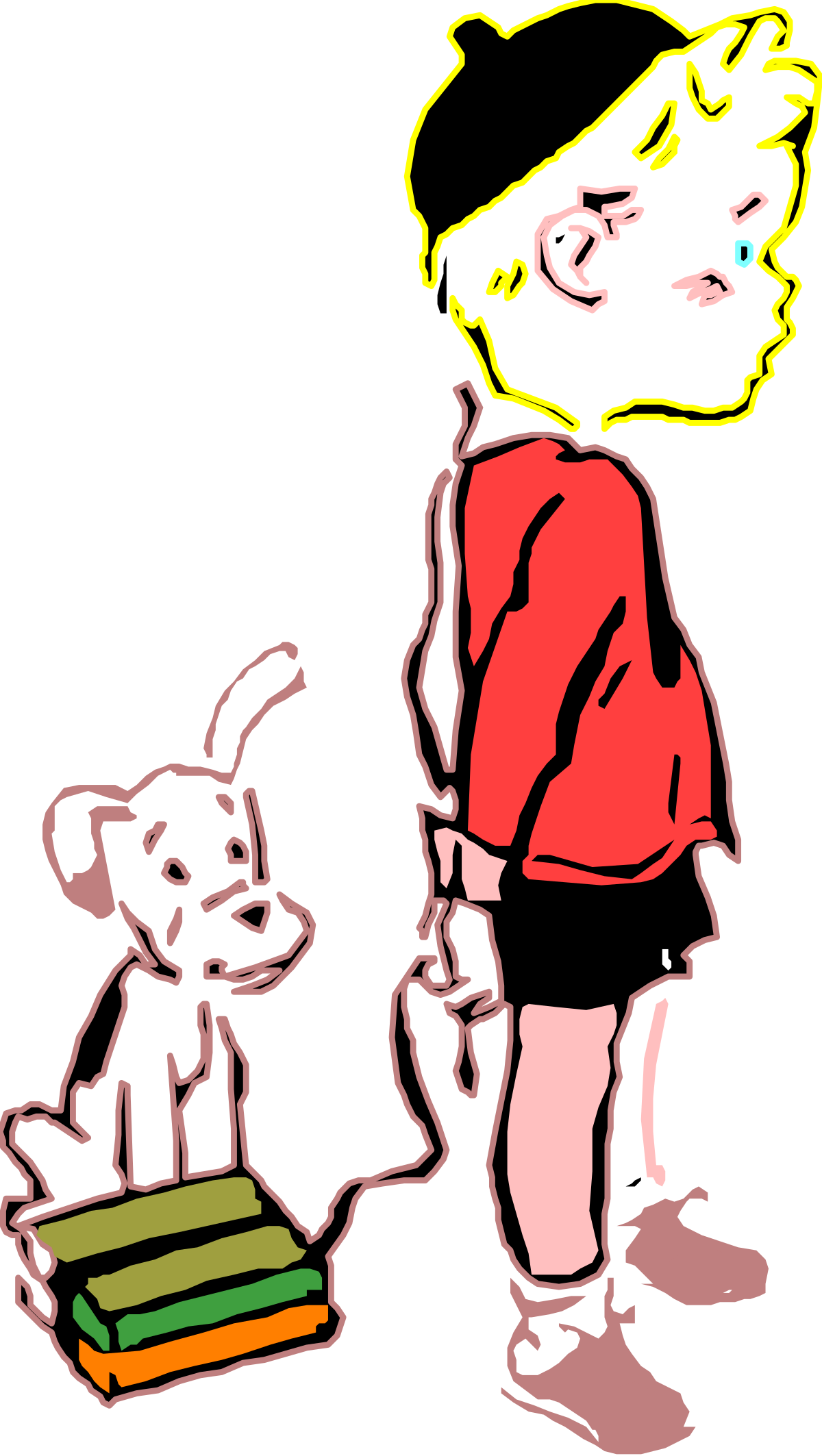 Person with Dog and Book Clipart: Perfect for Cozy Scenes
