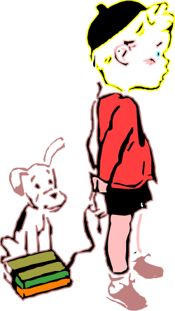 Person with Dog and Book Clipart: Perfect for Cozy Scenes