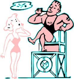 Woman Sitting on Chair with Standing Man - Engaging Clipart Scene