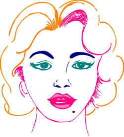 Bright Pink Hair Woman Face Clipart: Vibrant Expression and Style