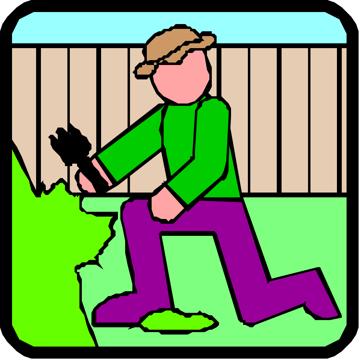 Walking Dog Clipart: Man with Canine Companion