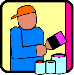 Man with Paint Can and Bucket Clipart for Creative Projects