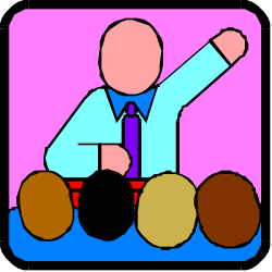 Presentation Clipart: Businessman in Suit and Tie Delivering Effective Speech