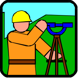 Man in Orange Shirt and Yellow Helmet Using Telescope Clipart