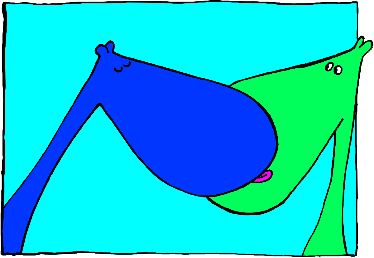 Abstract Painting Clipart: Blue and Green Delight