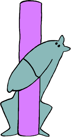 Dolphin Jumping Over Pole Clipart - Dynamic Marine Life Illustration