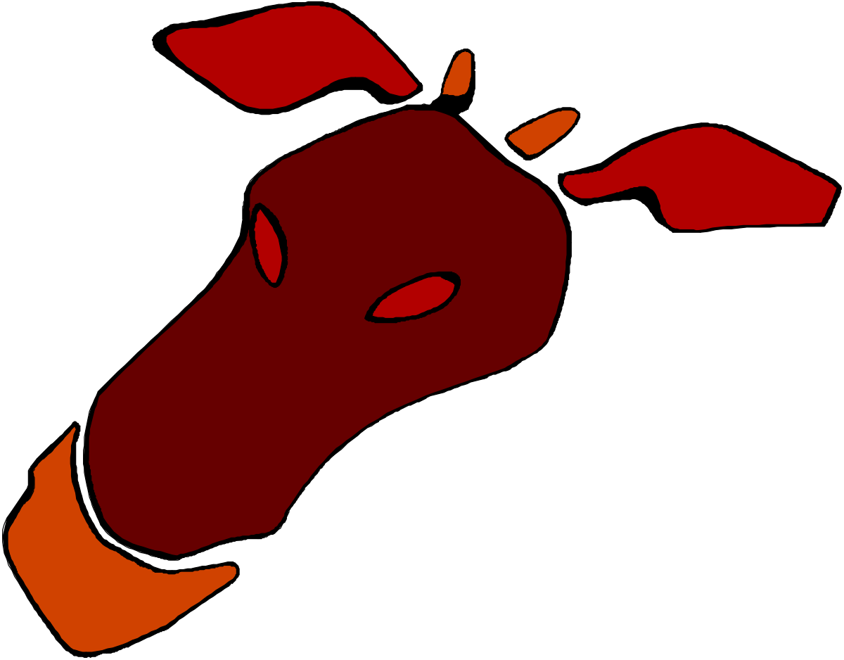 a red cow with horns and horns clip art png transparent Red Cow with Horns Clipart - Vibrant Farm Animal Illustration