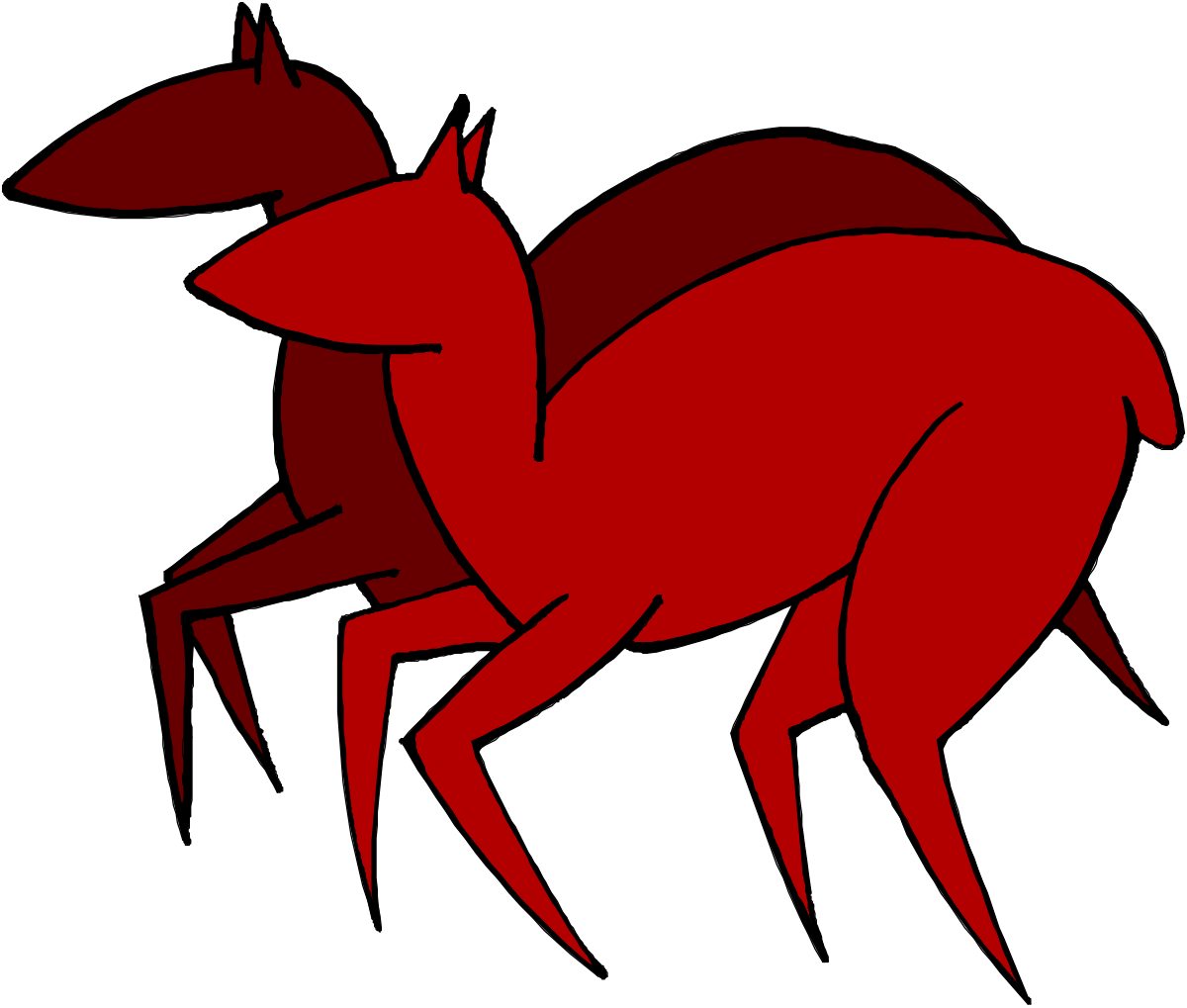 Red Deer Clipart: Elegant Wildlife on a White Background