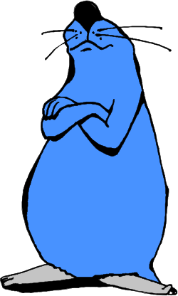 Blue Cat with Crossed Arms Clipart: Charming and Playful Character Design
