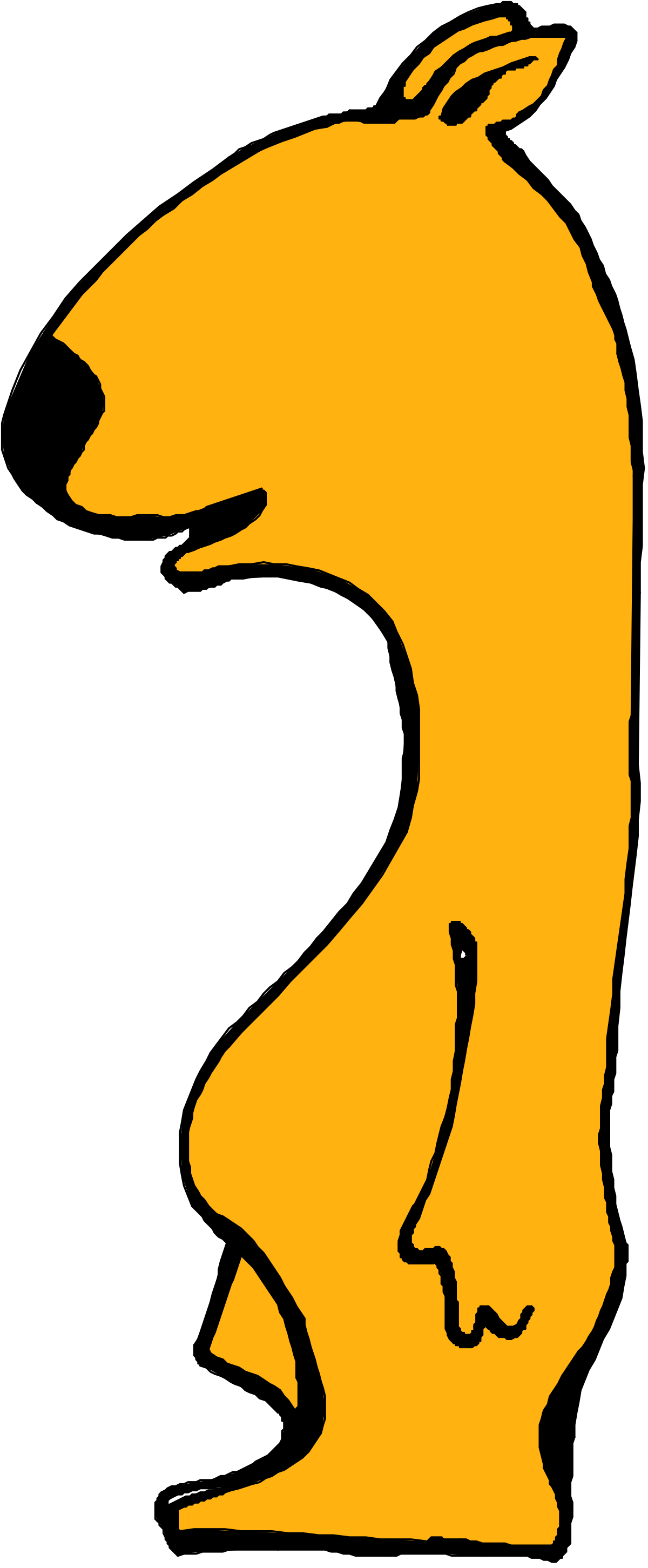 Bear Head Clipart with Bold Black Outline