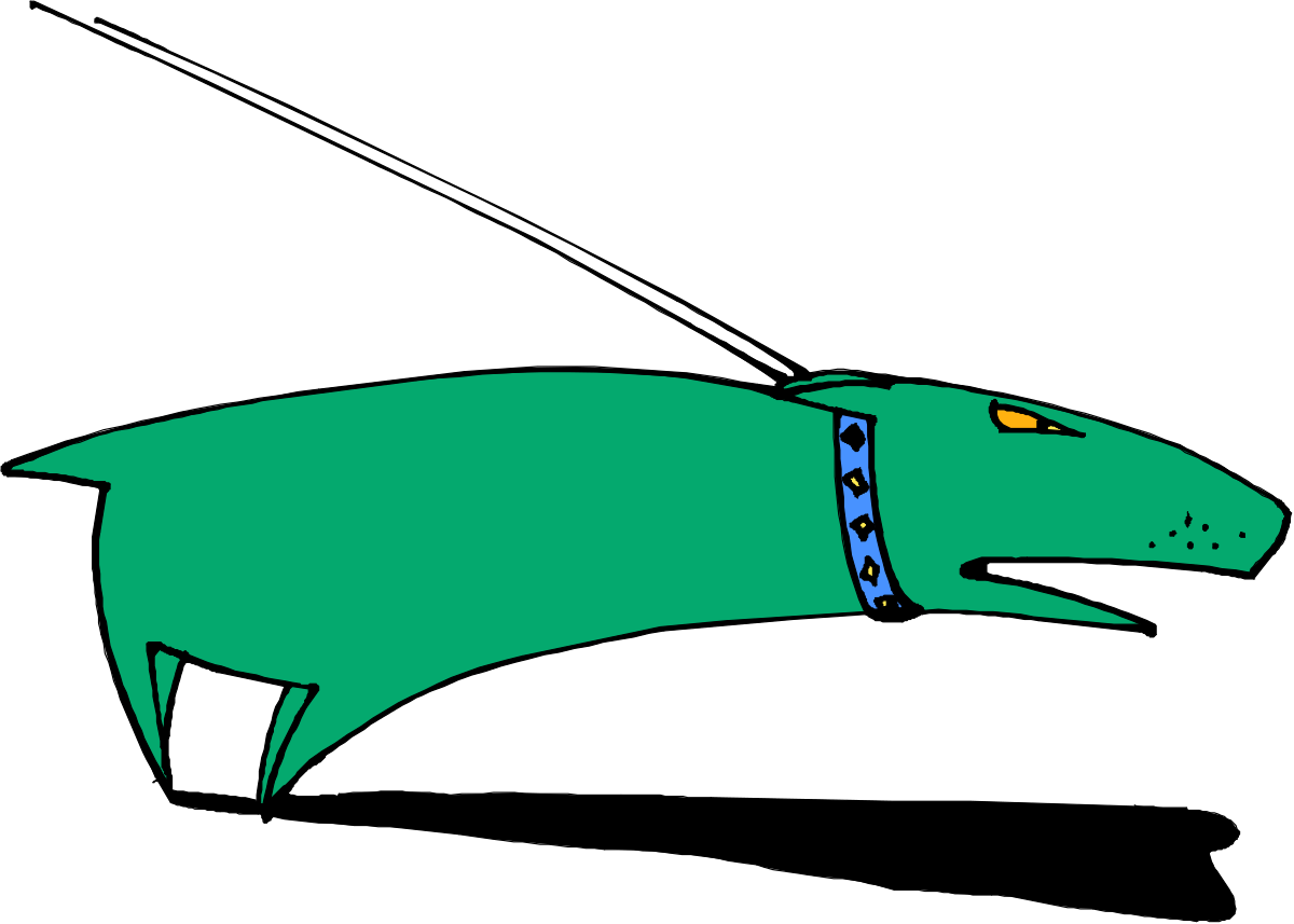 a green dog with a leash on its neck clip art png transparent Green Dog with Leash Clipart for Fun Illustrations