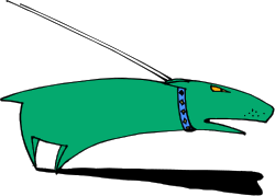 Green Dog with Leash Clipart for Fun Illustrations