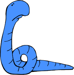 Blue Worm with Long Tail Clipart - Perfect for Creative Projects