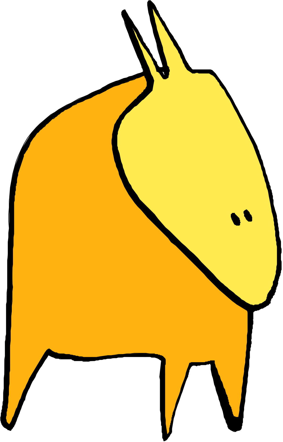 a yellow bull with a black outline clip art png transparent Yellow Bull Clipart with Bold Black Outline