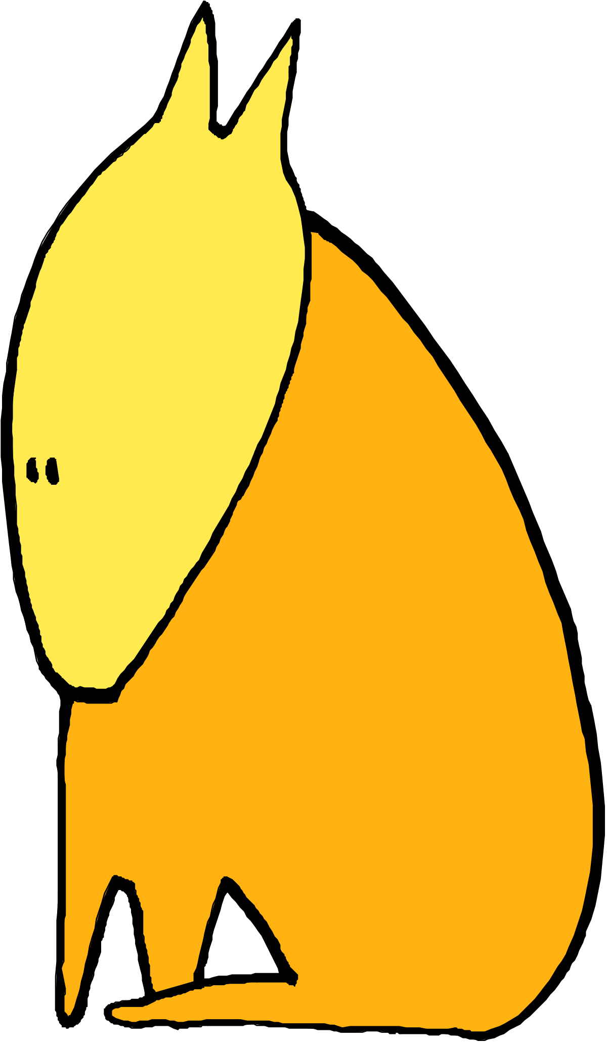 Yellow Cat Sitting Down - Adorable Clipart for Your Projects