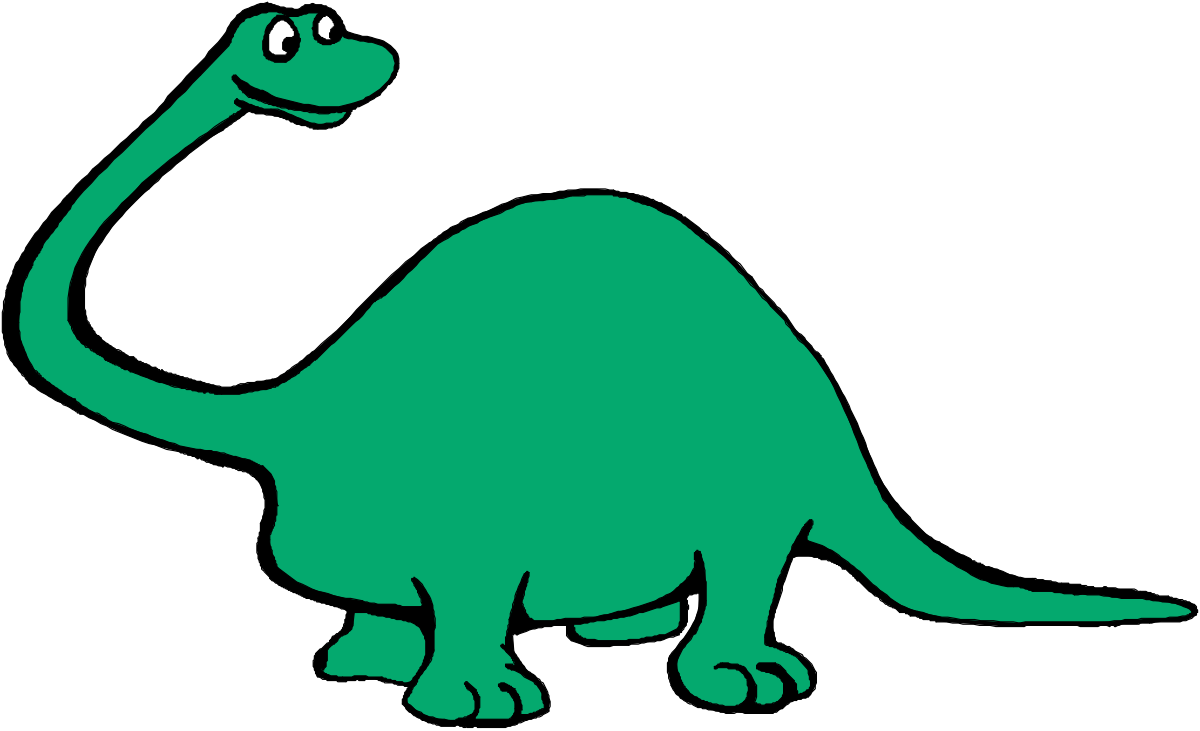 Green Dinosaur with Long Neck Clipart for Creative Projects
