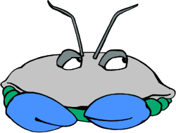 Cartoon Character Clipart with Blue Nose and Green Eyes