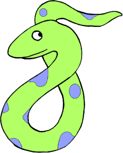 Green Snake with Blue Spots Clipart for Vibrant Designs