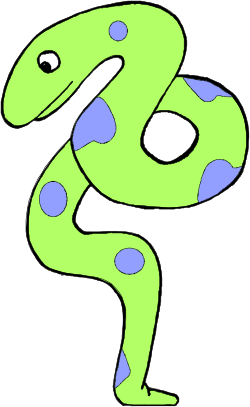 Green Snake with Blue Spots Clipart for Dynamic Projects