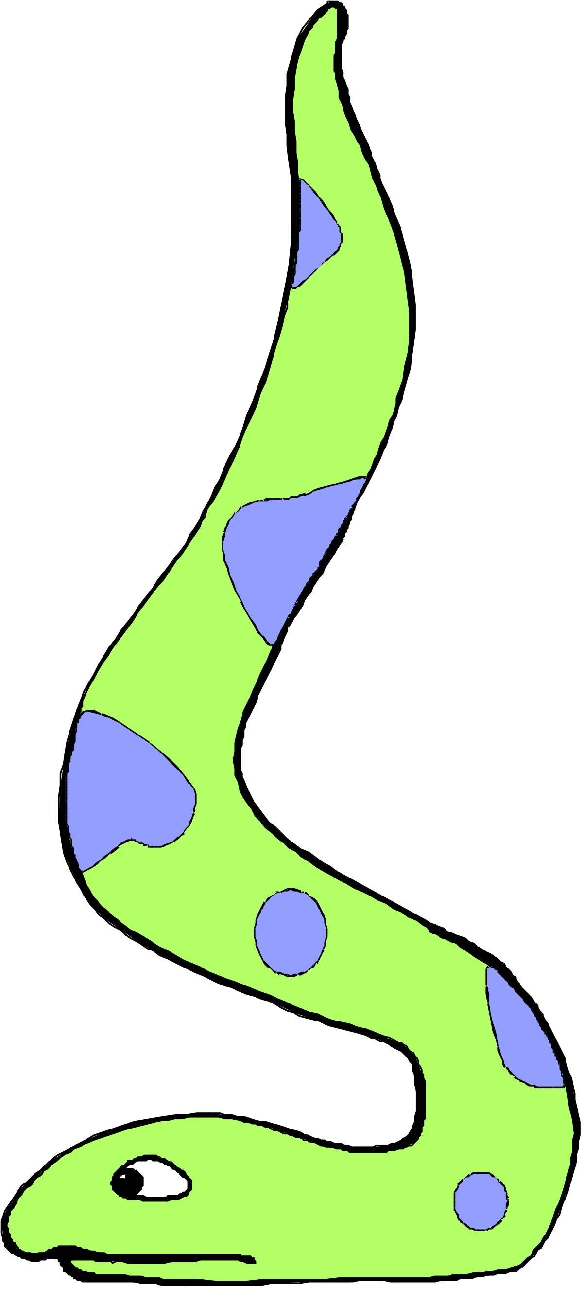 Green Snake with Blue Spots Clipart for Nature Illustrations