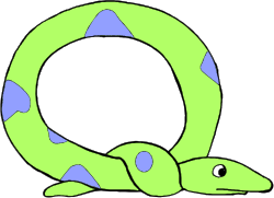 Green Snake with Blue Spots Clipart for Creative Projects