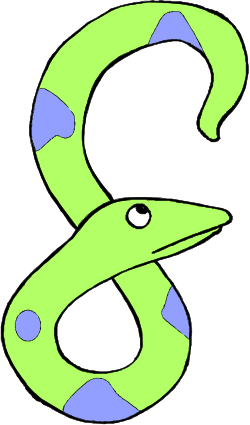 Green Snake with Blue Spots - Vibrant Clipart for Diverse Uses