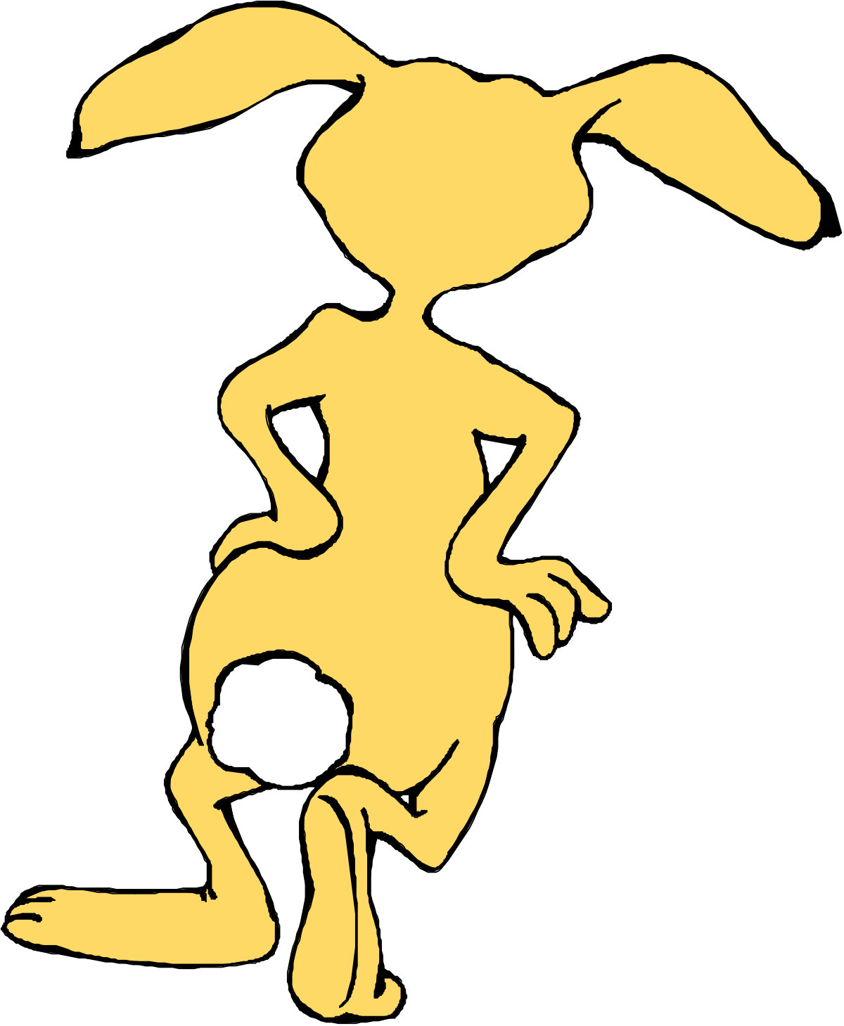 Cartoon Bunny Running - Playful Animal Clipart for Fun Projects